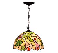 NOKXDKJWT Lustre rétro 12 "Couleur Verre Art café Lampes et lanternes décoratives Calla Lily Lustre de Restaurant européen
