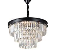 NOKXDKJWT Lustre Semi-encastré à Pendentif de Luxe de Forme Ronde en Cristal K9 Noir ③, Plafond