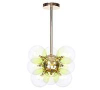 NOKXDKJWT Lustre Spoutnik de l'industrie Moderne, Bulle de Boule de Verre Moderne, décoration créative à 9 sphères Spoutnik G4 Semi-encastrée à Suspendre/Ambre/9