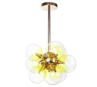 NOKXDKJWT Lustre Spoutnik de l'industrie Moderne, Bulle de Boule de Verre Moderne, décoration créative à 9 sphères Spoutnik G4 Semi-encastrée à Suspendre/Ambre/9