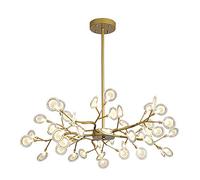 NOKXDKJWT Lustre Spoutnik de l'industrie Moderne, G4 Dubranch, Plafond réglable en Hauteur, Abat-Jour en Verre soufflé à la Main, Lustre moléculaire pour Salle à Manger/Abat-Jour en Verre doré et