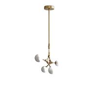 NOKXDKJWT Lustre Spoutnik de l'industrie Moderne, luminaire en Fer réglable 4 s Spoutnik du Milieu du siècle pour Cuisine, Salle à Manger, Salon/doré/5 s