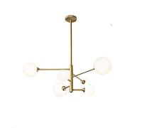 NOKXDKJWT Lustre Spoutnik Moderne à 6 lumières, luminaire Suspendu du Milieu du siècle, plafonnier en Laiton doré pour Chambre à Coucher, Salon, Salle à Manger, cuivre, 6 lumières