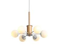 NOKXDKJWT Lustre Spoutnik Moderne à 8 lumières, éclairage de Plafond en Bois Massif, éclairage Suspendu du Milieu du siècle pour Salle à Manger, Salon, Blanc, 12 lumières