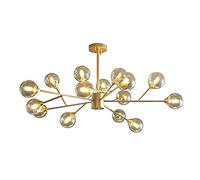 NOKXDKJWT Lustres Spoutnik Modernes dorés de Luxe allumant des Branches G9 avec Abat-Jour en Verre, luminaires de Plafond pour Salon, Salle à Manger, Chambre à Coucher, doré 90 x 45 cm