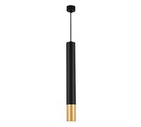 NOKXDKJWT Moderne LED Noir Unique Tête Lampe Suspendue Lumière en Aluminium Long Tube Lustre Long Tube Lustre Cylindrique Suspension Barre Lumineuse Droplight Plafond Downlight Comptoir D'îlot De