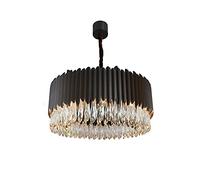 NOKXDKJWT Noir, E12 Classique Style Empire Ferme Lustre en Cristal plafonnier Compatible avec Salon Hall Salle à Manger Couloir Chambre, Plafond
