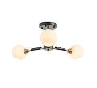 NOKXDKJWT Plafonnier De Salon Moderne E14,Lustre Moléculaire De Haricot Magique Minimaliste Scandinave,Luminaire Créatif,pour Salle À Manger Domestique Chambre-Abat-Jour Blanc Crème 3 Têtes