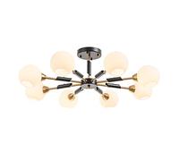 NOKXDKJWT Plafonnier De Salon Moderne E14,Lustre Moléculaire De Haricot Magique Minimaliste Scandinave,Luminaire Créatif,pour Salle À Manger Domestique Chambre-Abat-Jour Blanc Crème 8 Têtes