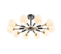 NOKXDKJWT Plafonnier De Salon Moderne E14,Lustre Moléculaire De Haricot Magique Minimaliste Scandinave,Luminaire Créatif,pour Salle À Manger Domestique Chambre-Abat-Jour Blanc Crème 10 Têtes