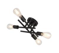 NOKXDKJWT Plafonnier Noir de Style Industriel, Lustre Vintage pour Salon, Couloir, Couloir, Autocollant Inclus au Hasard