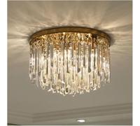 NOKXDKJWT Plafonniers LED E14 plafonnier K9 Cristal Brillant LED plafonnier Or/Chrome métal Montage Rond éclairage Plafond Pendentif Lustre