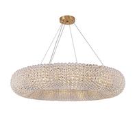 NOKXDKJWT Salle à Manger de Salon de Goutte de Pluie en Cristal, Lustre en Cristal de Tenue Douce de Luxe léger E14, lumière Suspendue, gouttelette de Luxe Moderne Pendant l'éclairage-doré. 60 cm
