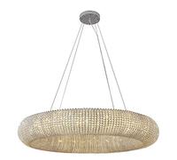 NOKXDKJWT Salle à Manger de Salon de Goutte de Pluie en Cristal, Lustre en Cristal de Tenue Douce de Luxe léger E14, lumière Suspendue, gouttelette de Luxe Moderne Pendant l'éclairage-doré. 60 cm