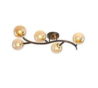 NOKXDKJWT Scandinave Creative Magic Bean Petit Plafonnier,Moderne Simple Branche d'arbre Lustre,pour Chambre Salon Salle À Manger Étude Lumière-Couleur Cognac 5 têtes