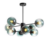 NOKXDKJWT Spoutnik Lustre 12 lumières Lustre Moderne plafonnier luminaire Suspendu Industriel pour Cuisine Salle à Manger Salon, Bleu, 12 lumières