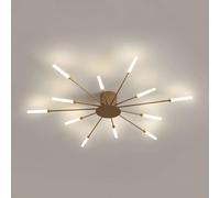 NOKXDKJWT Sputnik Plafonnier Semi-encastré linéaire Moderne en Acrylique Starburst - Plafonnier LED doré en Spirale pour Salon, Chambre à Coucher, 28 têtes