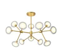 NOKXDKJWT Verre à Bulles de Luxe G9 Nordic Light, Suspension, Salon, Chambre à Coucher, Salle à Manger, molécule de Branche créative Pendant -doré. 16 têtes, Lustre en Cristal pour Le Salon