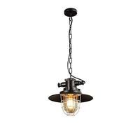 NOKXDKJWT Vintage Simplicité Industriel Nautique Pêcheurs Noir Suspendu Plafonnier Abat-Jour Fer Métal Suspension avec E27 Edison Filament Ampoule 110V-240V Belle