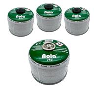 NOLA Lot de 4 cartouches de gaz de 230 g - Cartouches de gaz propane/butane à visser avec filetage 7/16", gaz de camping, pour réchaud de camping, réchaud à gaz et barbecue à gaz - Valve à vis pour
