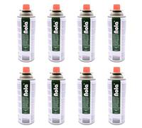 NOLA Lot de 8 cartouches de gaz butane - 227 g - Avec valve (baïonnette) - Cartouches de gaz universelles pour réchaud de camping, chauffage au gaz, désherbeur et appareils d'extérieur - Article 707