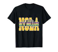 NOLA New Orleans Typographie audacieuse avec Symboles Mardi Gras T-Shirt