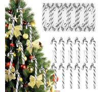 NOLACE 12 Pièces Deco Canne Bonbon Pailletées Noël Bonbons Béquilles Decoration Rouge Argent Deco Sapin 14 CM Deco Noel Sapin Deco Sapin De Noel