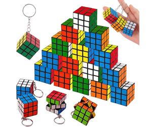 NOLACE 20x Mini Cube Puzzle Porte-Clés (3cm) - Petits Cadeaux Anniversaire Enfants Invités & Calendrier de l'Avent - Jouet Éducatif Anti Stress pour Garçon Fille (Multicolore)