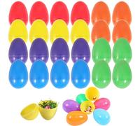 NOLACE 24 Pièces Oeufs de Paques Plastique 8 CM Haut Oeuf de Paques6 Couleurs Oeufs Plastique pour Remplir Les Surprises Pâques et Cadeaux Enfants