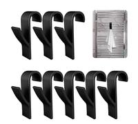 NOLACE Crochet Radiateur Rond 8 Pcs Crochet à serviettes Crochet Serviette Salle De Bain Crochet Radiateur Seche Serviette Porte-Serviettes Seche Serviette pour Tous les Radiateurs Standards-Noir