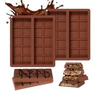 NOLACE Lot de 2 Moules Chocolat Dubai en Silicone - Moule Tablette Profond pour Chocolat Fourré Pistache et Knafeh - Sans BPA & Démoulage Facile - Barres de Chocolat Épaisses