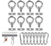 NOLACE Lot de 8 Crochets de Barre Passepoilée de 6 mm en Acier Inoxydable avec Mousqueton arrêts de Rail d'auvent de Crochets d'Auvent en Acier Inoxydable，pour Caravane, Camping-Car, Tente de Camping