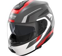 Nolan N100-6 Cinetico Casque, Blanc/Gris/Rouge, Taille S (56)