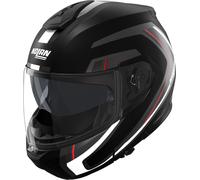 Nolan Casque modulable N100-6 RADIANTE 357 Mat Noir/Argent/Rouge