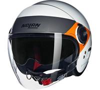 Nolan N21 Visor Casque Unisexe, Blanc, Noir, Orange, m