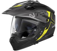 Nolan N70-2 X Bungee N-Com Casque, noir mat/jaune, Taille XS (55)