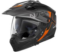 Nolan N70-2 X Bungee N-Com Casque, noir mat/orange, Taille XS (55)