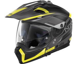 Nolan N70-2 X Earthquake 2023 N-Com Casque, Gris mat/jaune, Taille XS (55)