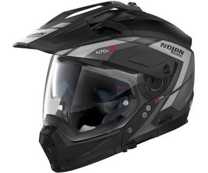 Nolan N70-2 X Grandes Alpes N-Com Casque, Noir mat/argent, Taille XXS (54)