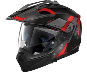 Nolan N70-2 X Skyfall N-Com, casque modulaire S Mat Noir/Gris/Rouge Mat Noir/Gris/Rouge
