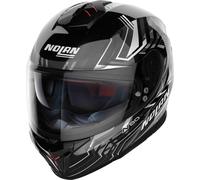 Nolan N80-8 Turbolence N-Com Casque, noir-gris-argent, taille XL pour homme