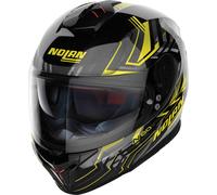 Nolan N80-8 Turbolence N-Com Casque, noir-gris-jaune, taille L pour homme