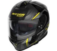 Casque Nolan N80-8 Wanted N-Com Couleur Noir Gris Jaune Fluo 72 Taille "XL"