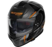 Nolan N80-8 Wanted N-Com Casque, noir-gris-orange, taille M pour homme