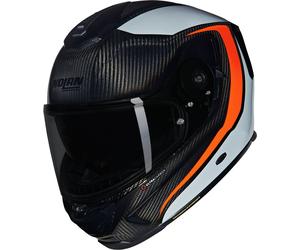 Nolan X-903 Ultra Carbon Intrigo N-Com Casque, Noir/Gris/Orange, Taille S (56)