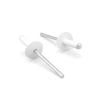 NOLDAR | Rivets pop en aluminium à tête large. 4,8 x 20 mm. Tête de 16 mm. Couleur BLANC (100 pièces)