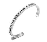 Nolite Te Bastardes Bracelet manchette en Carborundorum avec citation de Margaret Atwood, Acier inoxydable,