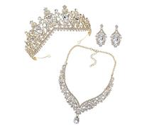 NOLITOY 1 Ensemble Couronne de femmes Sacs à main accessoires or reine costume femmes rose poeles robe de mariée party feist couronne de strass filles de bijoux Perles d'imitation