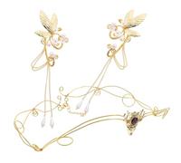 NOLITOY 1 Jeu Ensemble D'accessoires Pour Cheveux Bandeau Anneaux De Nez Cerceaux Bijoux De Sonnerie D'oreille Manchette Cerceau De Nez En Oreilles Étalon Alliage Golden