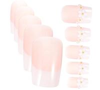 NOLITOY 1 Jeu Petite Méthode Fraîche Et Sucrée Autocollants Pour Ongles Appuyer Sur Les Ongles Rose Clous Charmes D'art D'ongle Trousse De Faux Ongles Gel Ongles Pressés Ongles Plastique